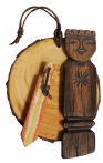 Панно на кедровом срезе "Мужское" (интерьерное панно, талисман мужественности) (12-13 см) - - медоваялавка.рф